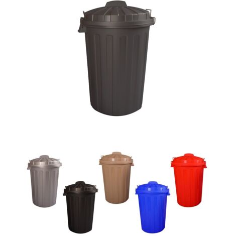 JARDIN202 - Cubo Basura Diseño  Moderno de plástico con Tapadera  Cubo resistente almacenaje y reciclar  100 litros (Gris)