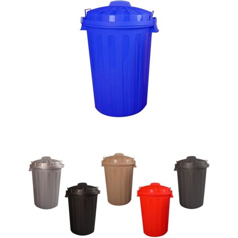 JARDIN202 - Cubo Basura Diseño  Moderno de plástico con Tapadera  Cubo resistente almacenaje y reciclar  100 litros (Azul)
