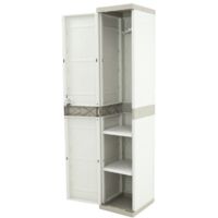 JARDIN202 - Armario Taquilla de resina Titanium Beige 35x44x176 cm Mueble modular Beige