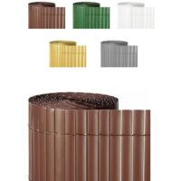 JARDIN202 - Cañizo PVC Doble Cara 1400gr – Durabilidad y Privacidad con Bridas de Fijación Incluidas 1x3m (Marrón)