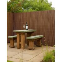 JARDIN202 - Cerramiento de Mimbre Natural Ecológico 80% Ocultación Valla de Ocultación Decorativa Resistente Rollo: 1'20 x 5 Metros -