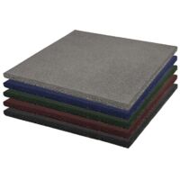 JARDIN202 - Loseta de Caucho Maciza Profesional 1x1m Especial para Gimnasios y Competiciones Fitness 15 mm - Sin cruceta (Gris)