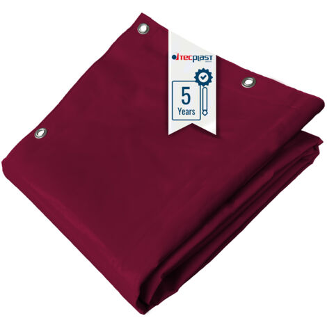 TECPLAST Bâche de Protection 2,5x3 m LP506MU Rouge Bordeaux - Garantie 5 ans - Bâche PVC étanche - Résistance Anti-UV