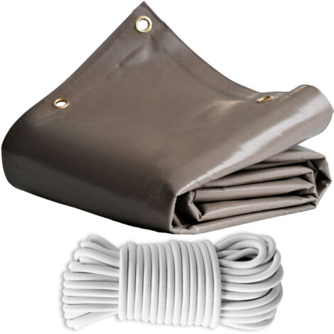 TECPLAST Pack Toile Pergola Taupe 3x4 m + Sandow Blanc 20m - Bâche Pergola prête à poser LP640PR Garantie 8 ans (1/5)