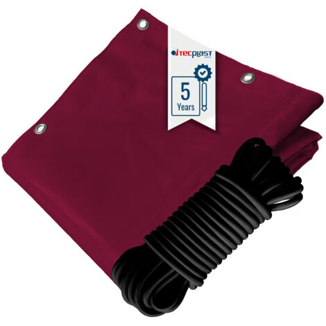 TECPLAST Pack Toile Pergola Rouge Bordeaux 3x4 m + Sandow Noir 20m - Bâche Pergola prête à poser LP506PR Garantie 5 ans (1/5)