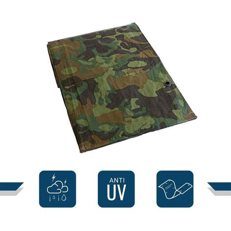 Bache militaire Camouflage CE polyvalente imperméable 3x3 m