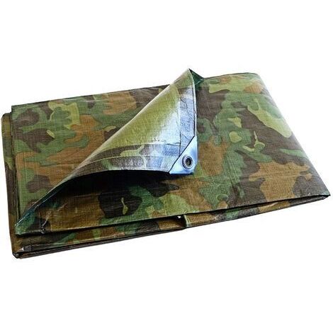 TECPLAST Bâche de Chantier 1,8x3 m CM150CH - Camouflage - Haute Qualité - Bâche de protection imperméable pour Travaux (1/5)