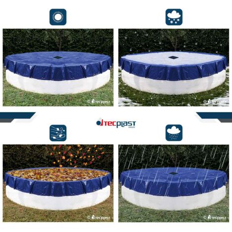 Bâche Hivernage Piscine Rectangulaire 6x10 M - Couverture Avec Filet D'Écoulement Central - Résistante UV