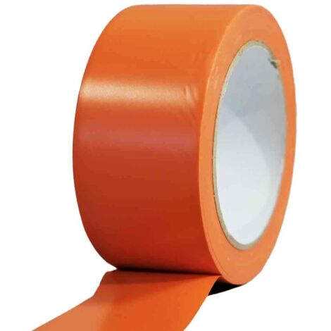 TECPLAST Ruban adhésif PVC orange bâtiment 75 mm x 33 m - 1 rouleau adhésif de chantier orange (1/5)