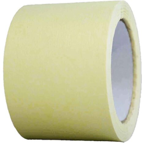 TECPLAST Ruban adhésif de masquage jaune jusqu'à 80° - rouleau adhésif 75 mm x 50 m pour la peinture