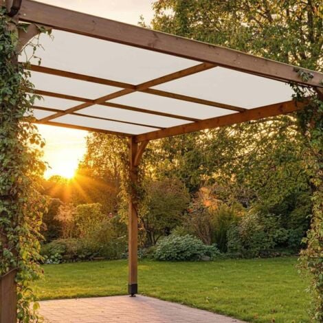 TECPLAST Toile Pergola Blanc Crème 3x4 m LP640PR - Garantie 8 ans - Bâche Pergola ou Tonnelle étanche en PVC pour terrasse - 4