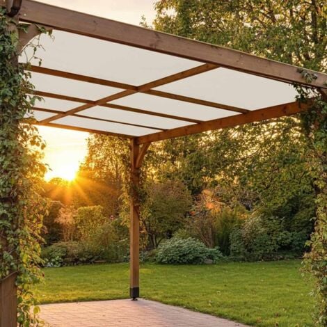 TECPLAST Toile Pergola Blanc Crème 2x3 m LP640PR - Garantie 8 ans - Bâche Pergola ou Tonnelle étanche en PVC pour terrasse