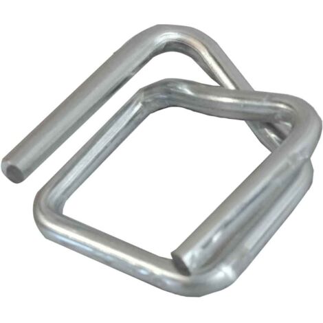 TECPLAST Lot de 250 Boucles BC pour Feuillard de cerclage 16 mm - Qualité PRO - Boucles autobloquantes en acier galvanisé