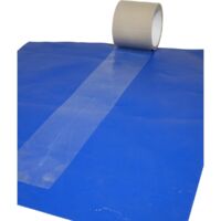 Tecplast – Adhésif de réparation bâches 50mm x 20m – Masse adhésive acrylique résistante aux UV – Pour bâches serre, camion et PVC – Fabrication française