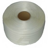 KALEMBAL Feuillard 13mm x 1100m - Ultra résistant - Polyester Textile Tressé - Blanc