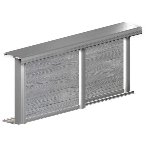 Rails haut et bas en aluminium pour SLID'UP 210-220-230 - 1,80 m - argent