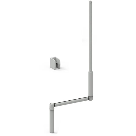 Slid'Up By Mantion – Manivelle grise pour volet roulant 1500 mm – Tige en acier laqué Ø 12 mm – Clip mural inclus – Compatible avec sorties de caisson 12 mm
