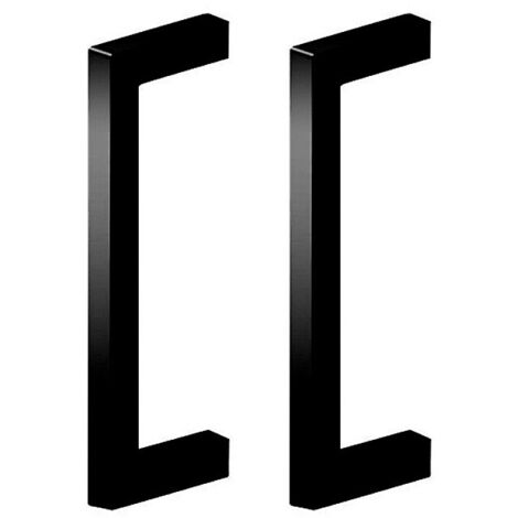 Lot de 2 poignées métalliques adhésives pour portes coulissantes - noir (1/4)