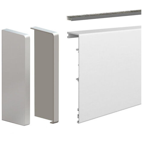 Slid'Up By Mantion – Bandeau de finition aluminium anodisé argent 1,95 m – Pour système SLID'UP 190 – Joint-brosse inclus – Épaisseur max 25 mm
