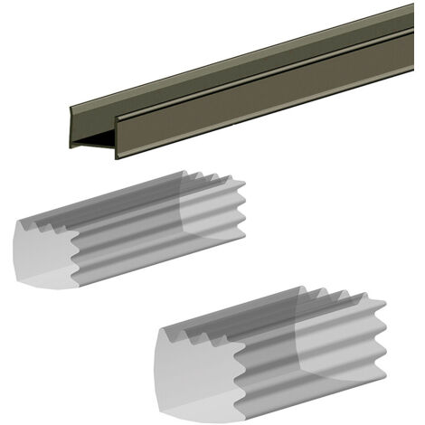 Kit profil en C SLID'UP 280 pour porte 18 mm - L 2000 mm - bronze