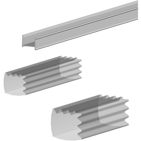 Kit profil en C SLID'UP 280 pour porte 18 mm - L 2000 mm - argent