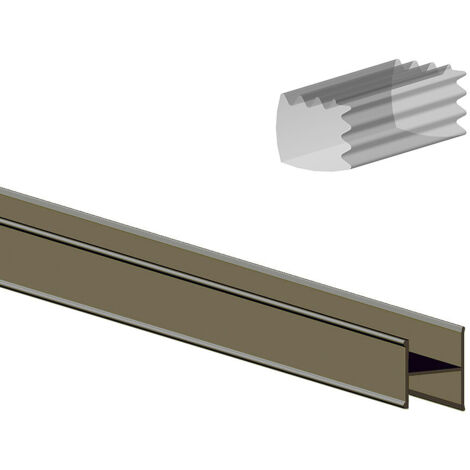 Kit profil en H SLID'UP 280 pour porte 18 mm - L 2000 mm - bronze