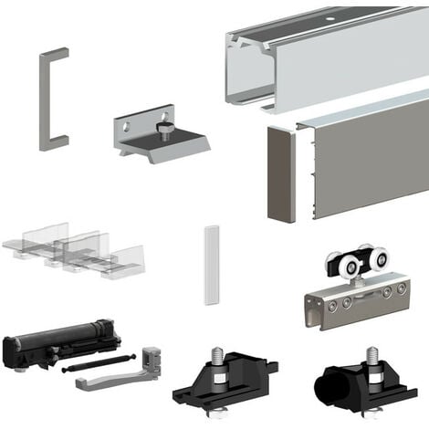 Rail Porte Coulissante Système de Porte Coulissante Ensemble d'accessoires  pour Rail en bois Verre 200kg Streifen 363CM