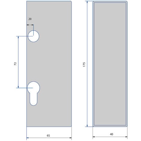 Boîtier pour serrure de portail épaisseur 40 mm