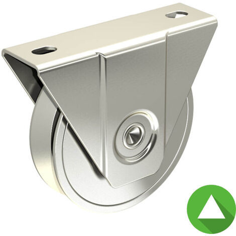 Monture à support extérieur pour portail coulissant - Galet Ø100 mm à gorge en V 21 mm - 200 kg