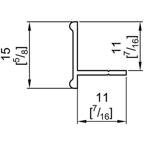 Profil bas en T SLID'UP 210 - 220 pour porte 18 mm max - 1,8 m - bronze