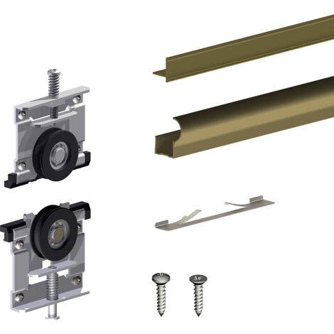 Kit pour 1 porte de placard supplémentaire SLID'UP 220 18 mm - bronze