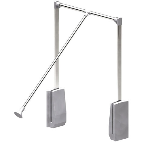Elévateur de penderie escamotable en acier - boîtier argent - largeur dressing 540-690 mm
