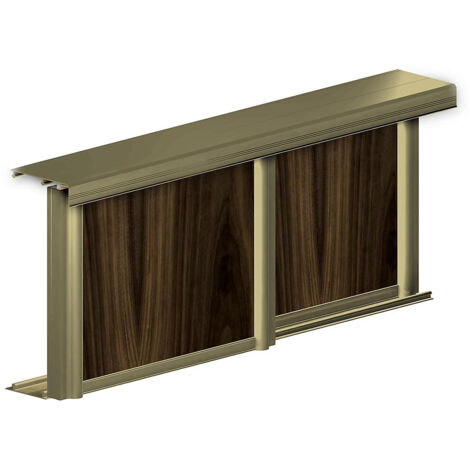 Kit SLID'UP 220 aluminium anodisé bronze pour 2 portes de placard coulissantes 18 mm - rail 1,8 m - 70 kg