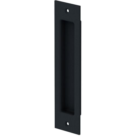 Poignée rectangulaire noire type Barn Door 203 x 53 mm