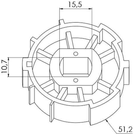 Kit adaptateur pour moteur de volet roulant filaire Ø 45 mm dans tube ZF Ø 54 mm
