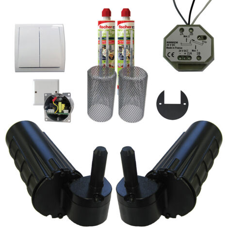 Motorisation pour volet 2 battants SLID'UP URANUS filaire - gond Ø 14 mm - kit scellement - alimentation à encastrer