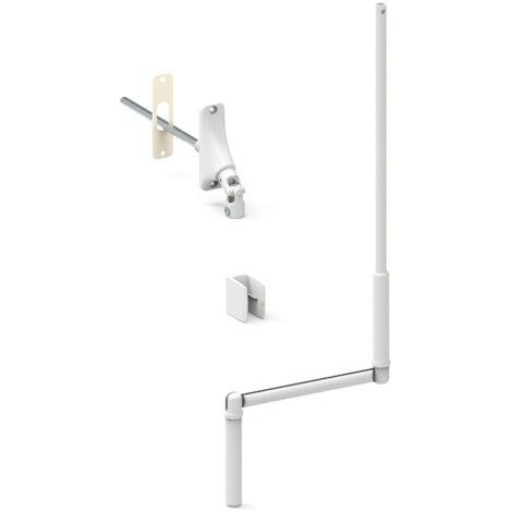 Slid'Up By Mantion – Manivelle pour volet roulant 1800 mm – Sortie de caisson 6P7 à 90° – Acier laqué Ø 12 mm – Clip de maintien mural inclus