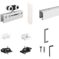 Slid'Up By Mantion – Système coulissant pour porte en verre – rail 1,94 m – montures sur roulements à billes – installation sans perçage – largeur max 1040 mm