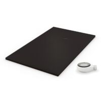 Receveur de douche resine extra plat PRO noir Ral 9005 80X100