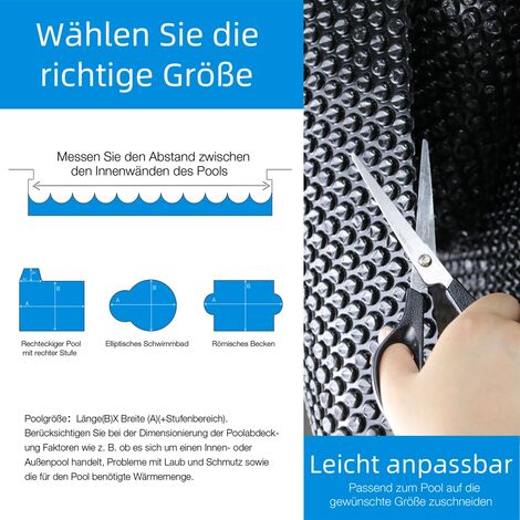 Melko Solarfolie für Pool & Ösen - Ø 366 cm - Schwarz (1/5)
