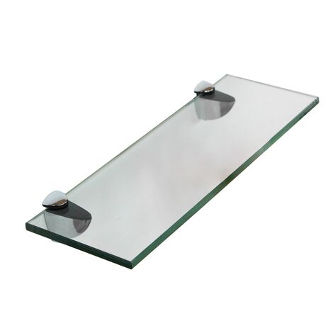 Melko Glasablage, Glasregal ideal 10 0,8 Klarglas cm, Bad, Edelstahl für Dusche zur aus modernen und x x Halterung mit Dekoration 40