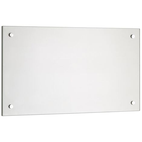 Mucola – Dos de cuisine en verre trempé transparent 90x50 cm – Résistant aux chocs et rayures – Fixation facile avec kit inclus