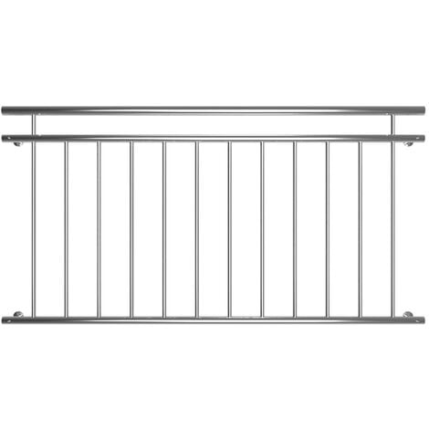 Melko Rampe de terrasse 90 x 156 cm rampe de balcon en acier inoxydable V2A rampe de fenêtre balcon français