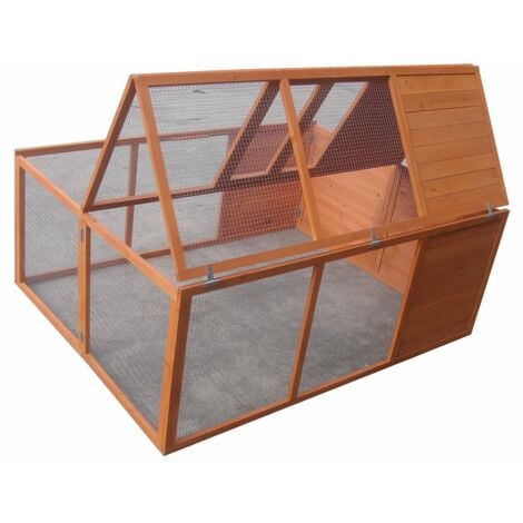 Melko Petit enclos pour animaux Clapier pliant pour lapins Enclos à portée libre env. 160 x 119 x 60 cm, en bois, marron