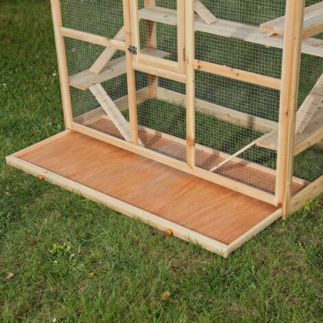 Melko Cage pour petits animaux en bois, 120 x 60 x 90 cm, avec 6 rampes, cage pour rongeurs, cage pour hamsters et souris
