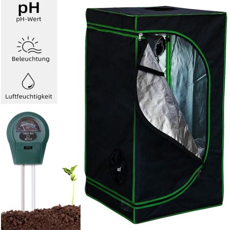 Melko – Tente de culture indoor 80x80x180 cm – Oxford 600D noir – Réflexion de lumière 95% – Opacité 99,9% pour croissance optimale