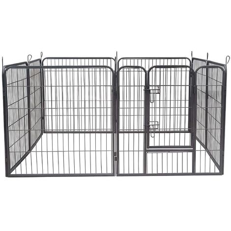 Melko chiot courir 8 éléments chacun 80x80cm enclos extérieur chiot clôture chiot chiens barrière chiens en liberté chiot en cours d'exécution