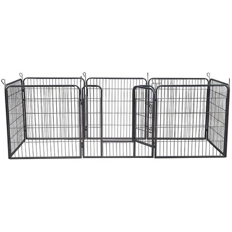 Melko chiot courir 8 éléments chacun 80x80cm enclos extérieur chiot clôture chiot chiens barrière chiens en liberté chiot en cours d'exécution