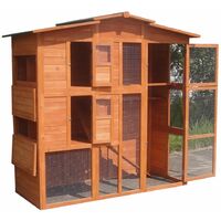 Melko – Poulailler XXL en bois avec enclos – Dimensions 171 x 166 x 80 cm – 4 emplacements de nidification – Toit imperméable et résistant aux intempéries