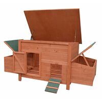Melko – Poulailler XXL 179 x 80 x 75 cm – 4 nichoirs – Rampe d'accès – Construction en bois imperméable – Pour poules et petits animaux